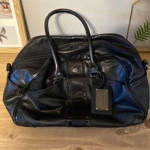 Lululemon Athletica Black Leather Gym/Travel Bag